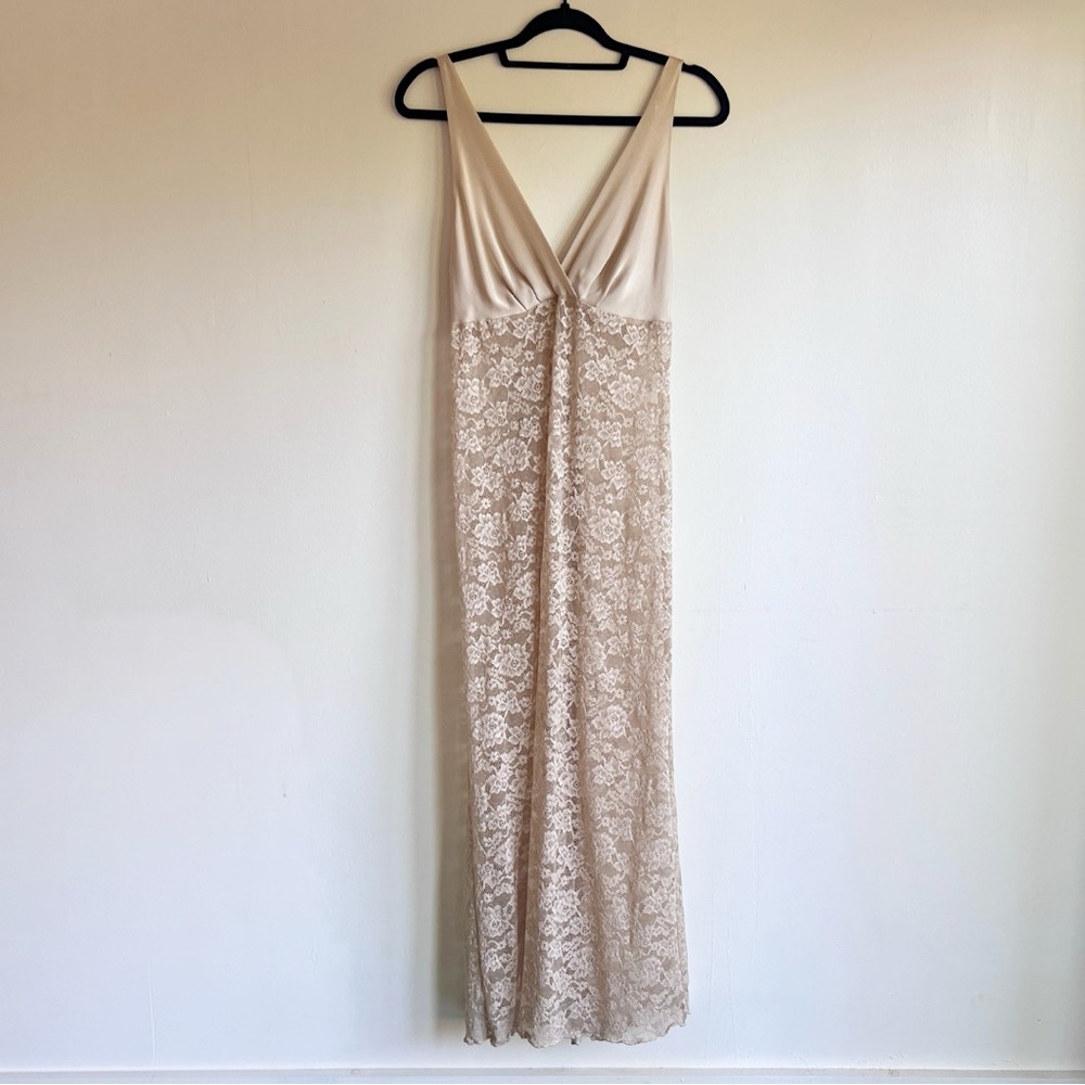Flora Nikrooz Champagne Lace Maxi Dress
